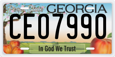 GA license plate CEO7990