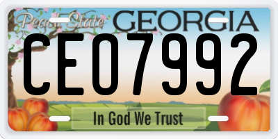 GA license plate CEO7992