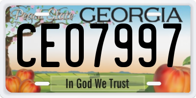 GA license plate CEO7997