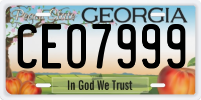 GA license plate CEO7999