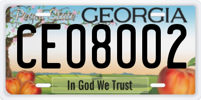 GA license plate CEO8002