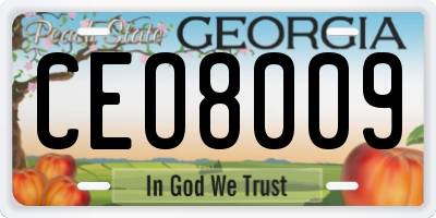 GA license plate CEO8009