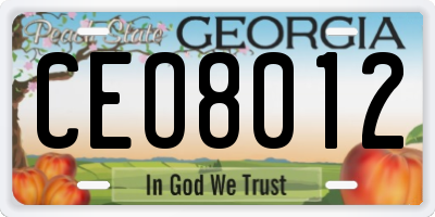 GA license plate CEO8012