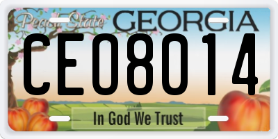 GA license plate CEO8014