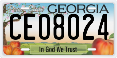 GA license plate CEO8024