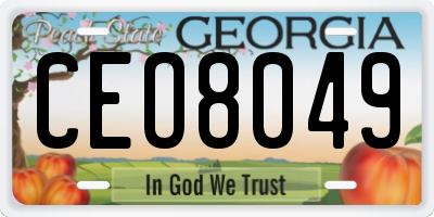 GA license plate CEO8049