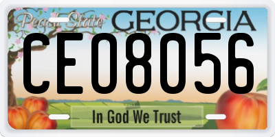 GA license plate CEO8056