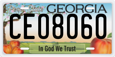 GA license plate CEO8060