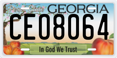 GA license plate CEO8064