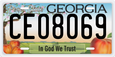 GA license plate CEO8069