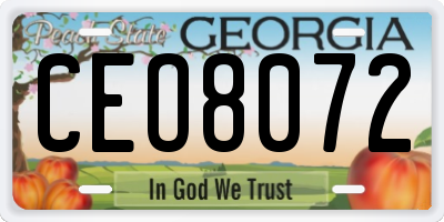 GA license plate CEO8072