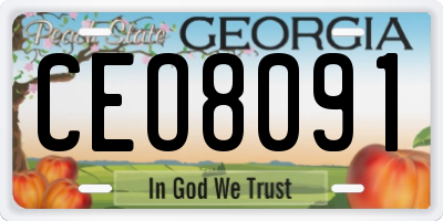 GA license plate CEO8091