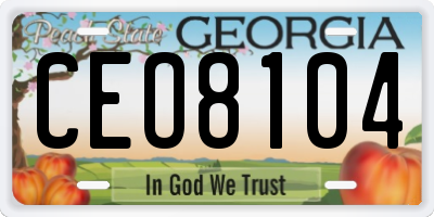 GA license plate CEO8104
