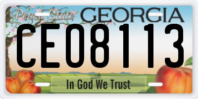 GA license plate CEO8113