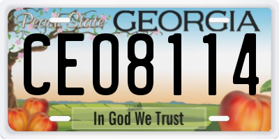 GA license plate CEO8114