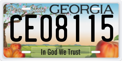 GA license plate CEO8115