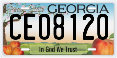 GA license plate CEO8120