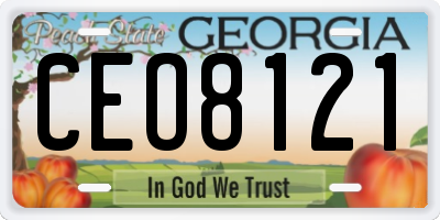 GA license plate CEO8121