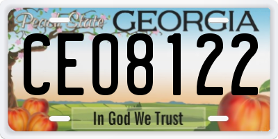 GA license plate CEO8122