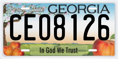 GA license plate CEO8126