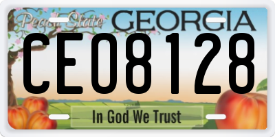 GA license plate CEO8128