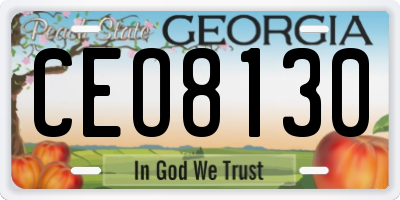 GA license plate CEO8130