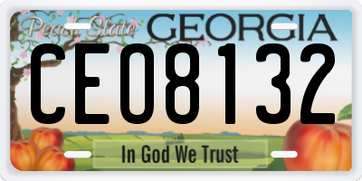 GA license plate CEO8132