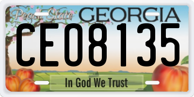 GA license plate CEO8135
