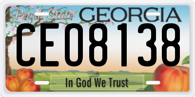 GA license plate CEO8138