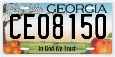 GA license plate CEO8150