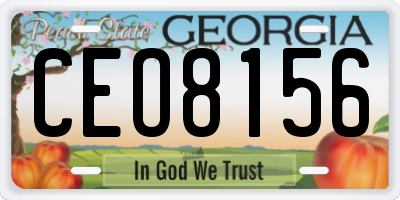 GA license plate CEO8156