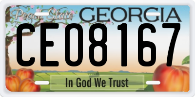 GA license plate CEO8167