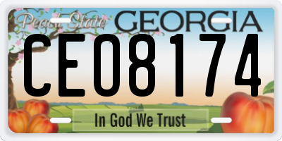 GA license plate CEO8174