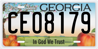 GA license plate CEO8179