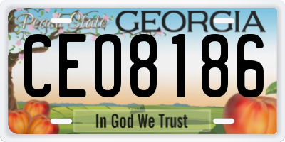 GA license plate CEO8186