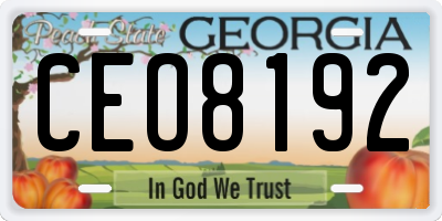 GA license plate CEO8192