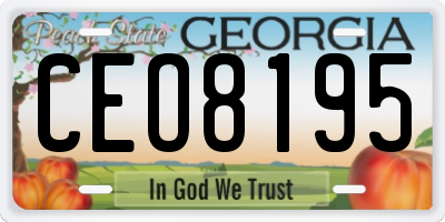 GA license plate CEO8195