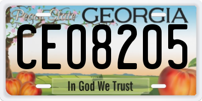 GA license plate CEO8205