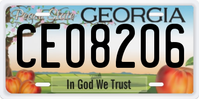 GA license plate CEO8206