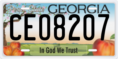GA license plate CEO8207