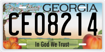 GA license plate CEO8214