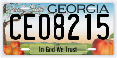GA license plate CEO8215
