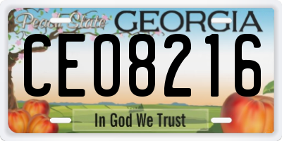 GA license plate CEO8216