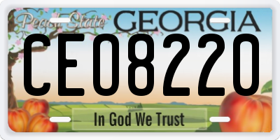 GA license plate CEO8220
