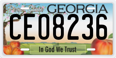 GA license plate CEO8236