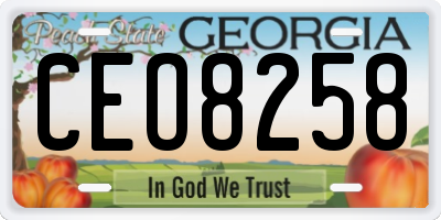 GA license plate CEO8258