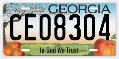 GA license plate CEO8304