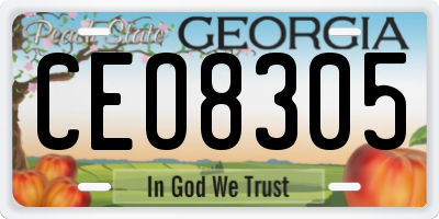 GA license plate CEO8305