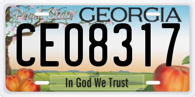 GA license plate CEO8317