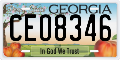 GA license plate CEO8346